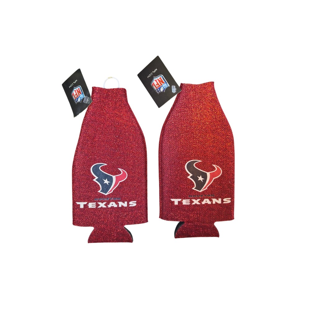 Houston Texans NFL Glitter Bottle Cooler Set of 2 Kolder Red One Size